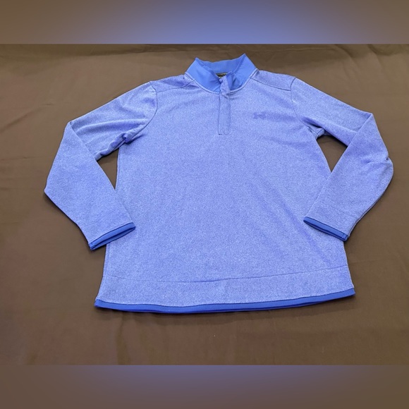 Under Armour Golf Cold Gear men’s blue 1/4 button up pullover sweater. large - Picture 1 of 4